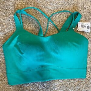 NWT Lululemon Like a Cloud Long-Line Bra D/DD Ribbed Kelly Green 10 Sports